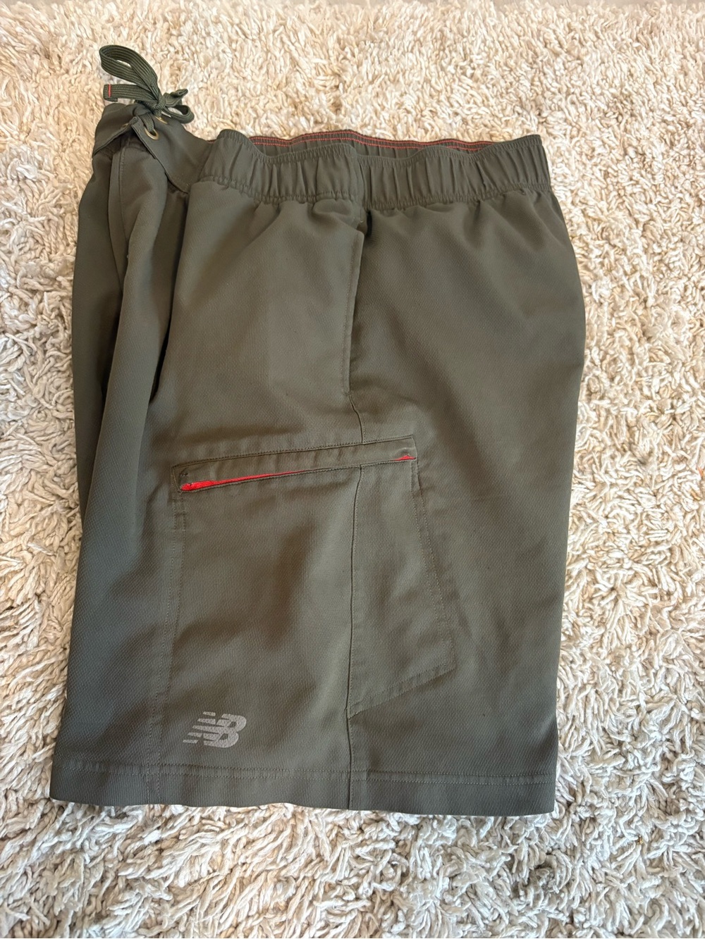 New Balance Olive Green Men's Athletic Shorts, size medium, good condition